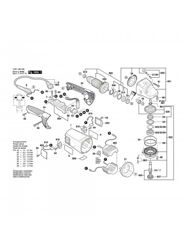 Vue éclatée Bosch GWS22-230H 3601H82206 #01