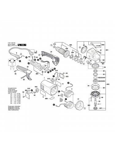 Vue éclatée Bosch GWS22-230JH 3601H82202 #01