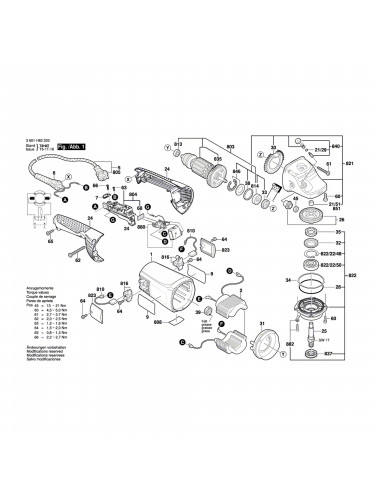 Vue éclatée Bosch GWS22-230JH 3601H82203 #01