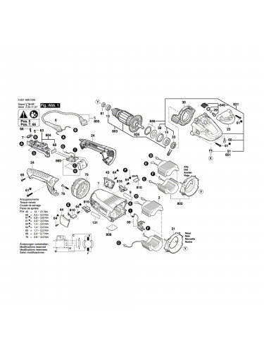 Vue éclatée Bosch GWS22-230LVI 3601H91C00 #01