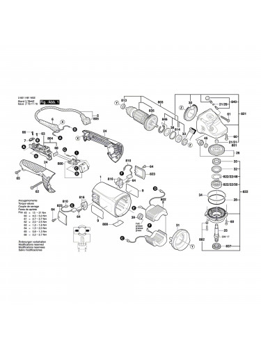 Vue éclatée Bosch GWS230JH 3601H82M04 #01