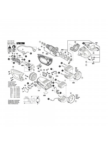 Vue éclatée Bosch GWS24-180LVI 3601H92F00 #01