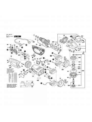 Vue éclatée Bosch GWS24-180LVI 3601H92F01 #01