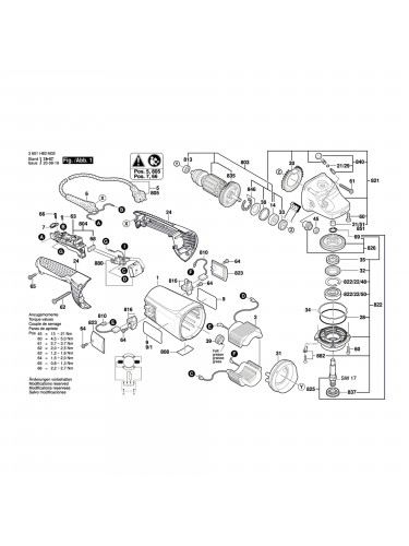 Vue éclatée Bosch GWS24-230JH 3601H84M03 #01