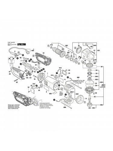 Vue éclatée Bosch GWS24-230JVX 3601H64501 #01