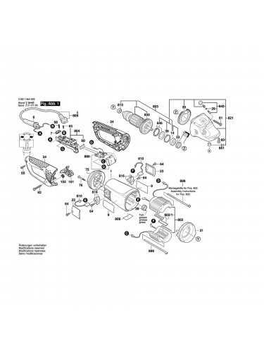Vue éclatée Bosch GWS24-230JVX 3601H64502 #01