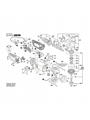 Vue éclatée Bosch GWS24-230JVX 3601H64505 #01