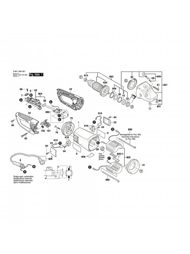 Vue éclatée Bosch GWS24-230JVX 3601H64U01 #01