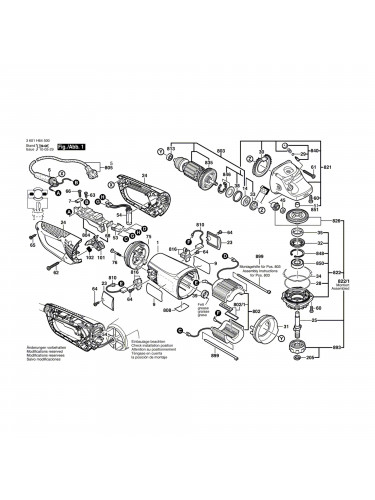 Vue éclatée Bosch GWS24-230JVX 3601H64Z00 #01