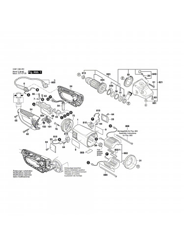 Vue éclatée Bosch GWS24-230JVX 3601H64Z01 #01