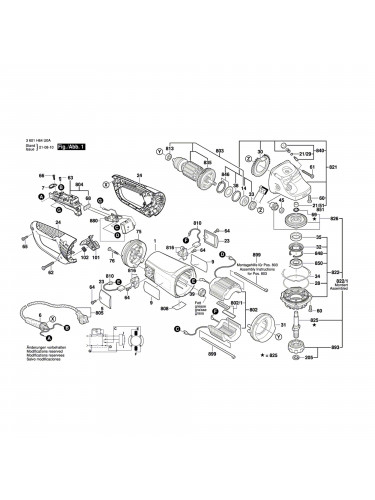 Vue éclatée Bosch GWS24-230JVX 3601H64Z06 #01