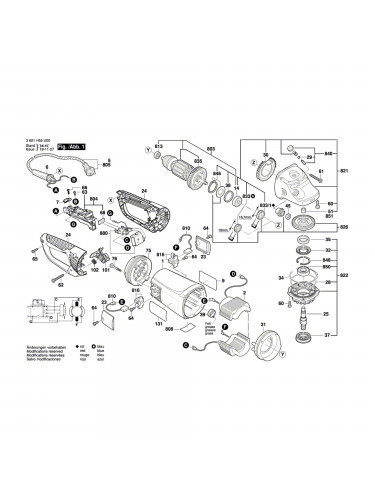 Vue éclatée Bosch GWS26-180JBV 3601H55U00 #01