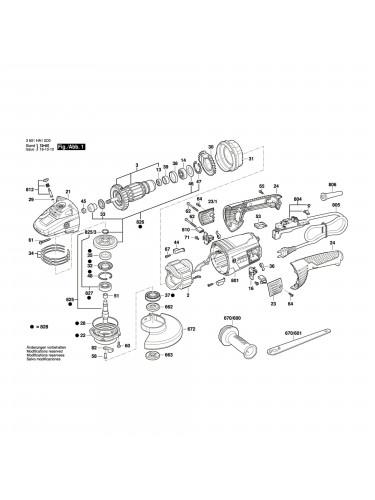 Vue éclatée Bosch GWS26-230 3601HA60K0 #01