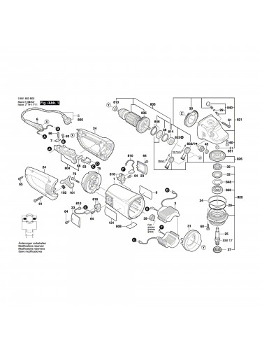 Vue éclatée Bosch GWS26-230BV 0601856B03 #01