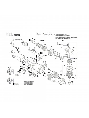 Vue éclatée Bosch GWS580 06013760A3 #01