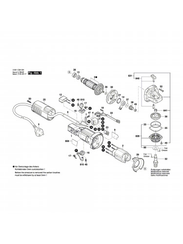 Vue éclatée Bosch GWS750 3601C94001 #01
