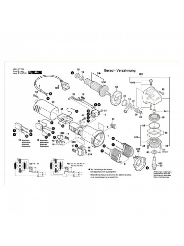 Vue éclatée Bosch GWS850C 0601377703 #01