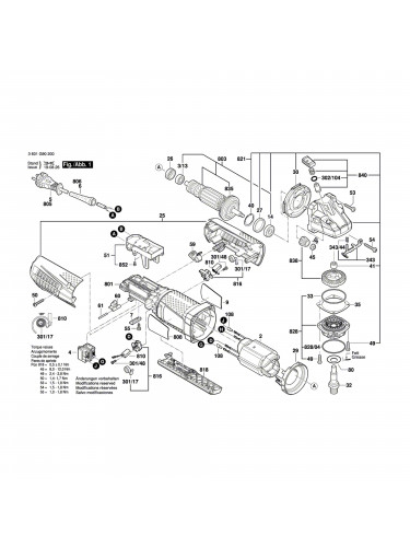 Vue éclatée Bosch GWS9-115P 3601G90200 #01