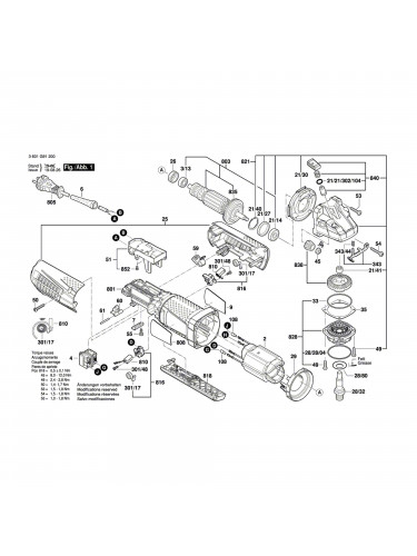 Vue éclatée Bosch GWS9-125P 3601G91200 #01