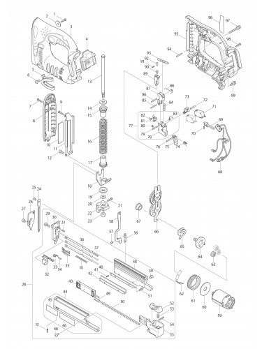 Vue éclatée Makita BPT351#01