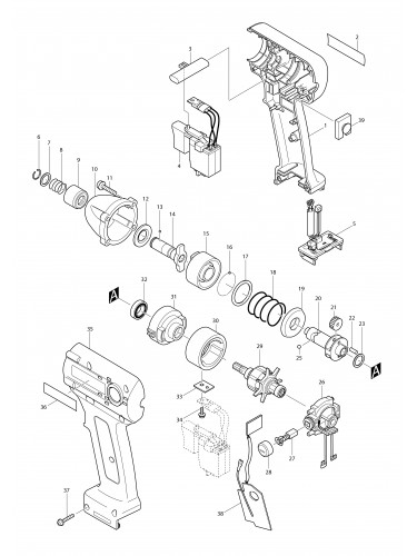 Vue éclatée Makita BTD062#01