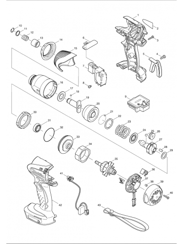 PIECES DETACHEES PERCEUSE VISSEUSE MAKITA BTD130FRFE