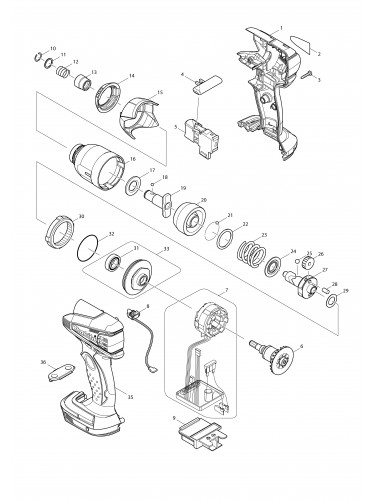 Vue éclatée Makita BTD132#01