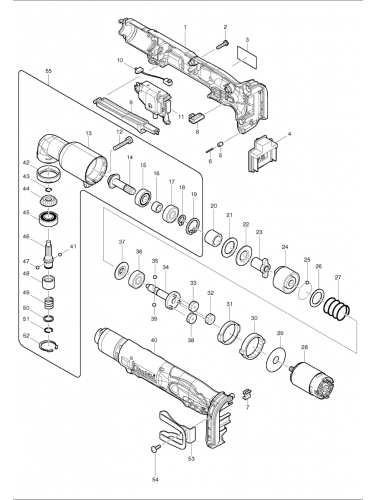 PIECES DETACHEES VISSEUSE D'ANGLE MAKITA BTL061RFE