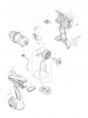 Vue éclatée Makita BTP131#01