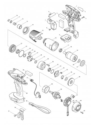 Vue éclatée Makita BTS130#01