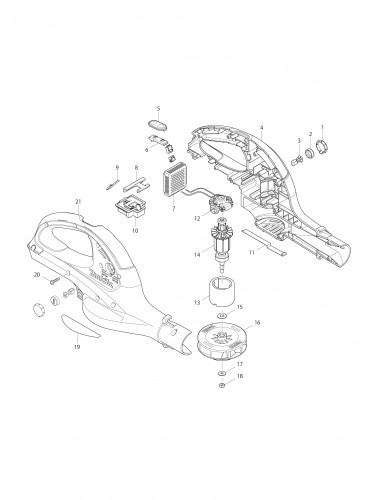Vue éclatée Makita BUB360#01