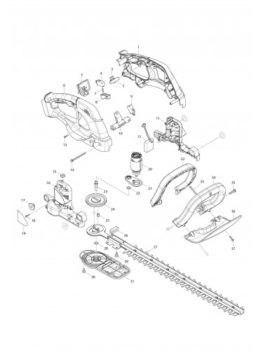 Vue éclatée Makita BUH523#01