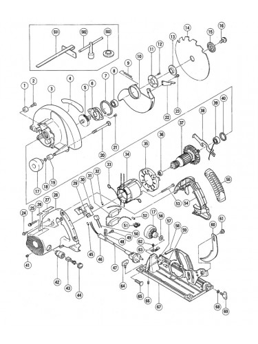 PIECES DETACHEES SCIE CIRCULAIRE  HITACHI C7BU
