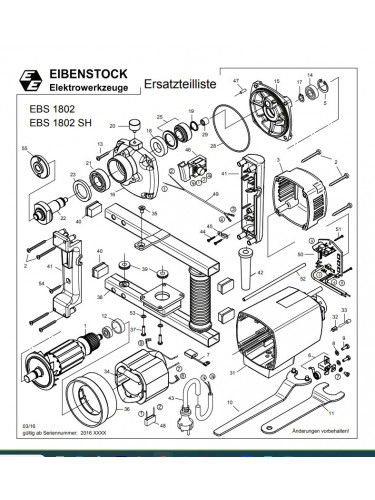 PIECES  DETACHEES  SURFACEUSE DIAM INDUSTRIES EIBENSTOCK EBS 1802