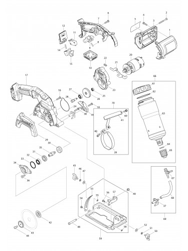Vue éclatée Makita CC301D#01