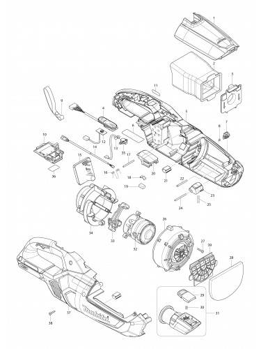 Vue éclatée Makita CL002G#01