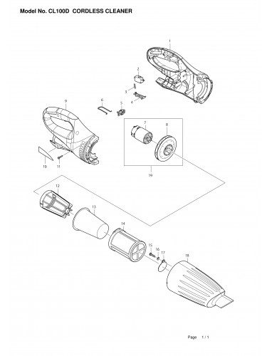 Vue éclatée Makita CL100D#01