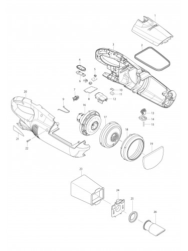 Vue éclatée Makita CL102D#01