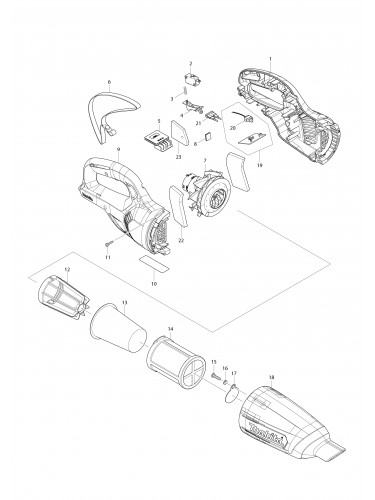 Vue éclatée Makita CL106FD#01
