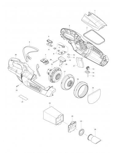 Vue éclatée Makita CL107FD#01