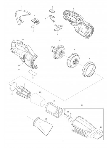 Vue éclatée Makita CL108FD#01