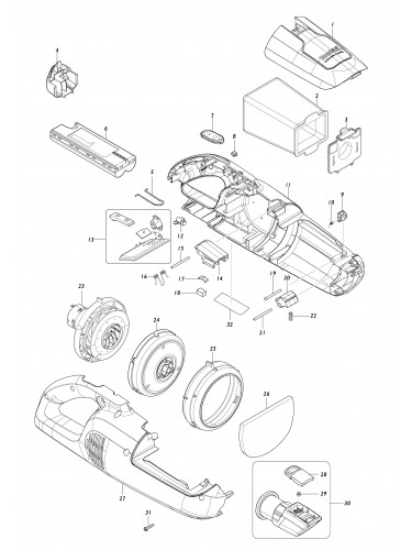 Vue éclatée Makita CL114FD#01
