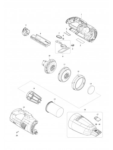 Vue éclatée Makita CL117FD#01