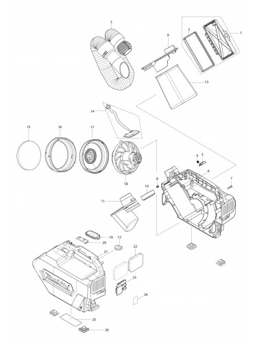 Vue éclatée Makita CL121D#01
