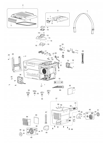 Vue éclatée Makita CW001G#01