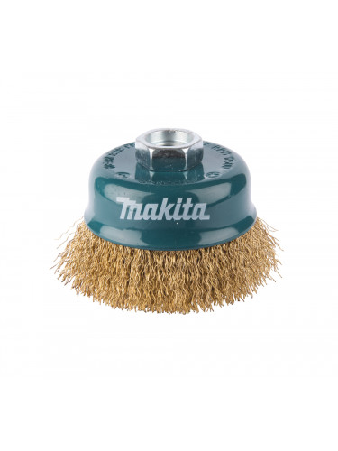 Brosse boisseau à fils acier laitonés et ondulés Makita