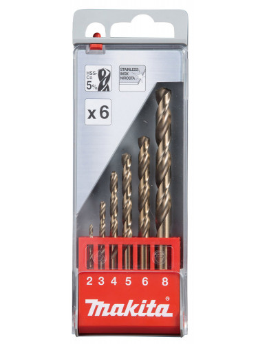 Coffrets de 6 Forets à métaux HSS-Co 5% Makita