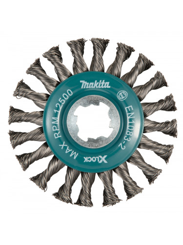 Brosse circulaire en fil d’acier, Fil torsadé (plein), 115 mm, X-LOCK Makita