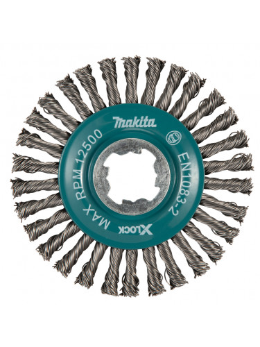 Brosse circulaire en fil d’acier, Fil torsadé (inclusions), 115 mm, X-LOCK Makita