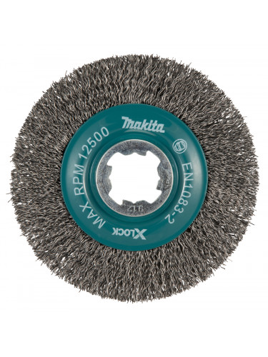 Brosse circulaire en fil d’acier, Fil ondulé, 115 mm, X-LOCK Makita